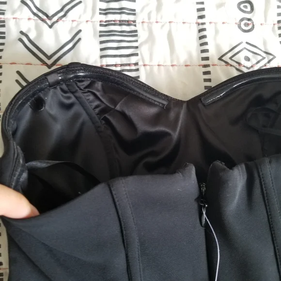 bebe Black Strapless Tiered Mini Dress - Picture 8 of 15